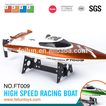 2.4 G R/C barco ft009 de alta velocidad de la refrigeración por agua modelo rc barco Alquiler de barcos con certificado de CE/FCC/ASTM shell impermeable doble